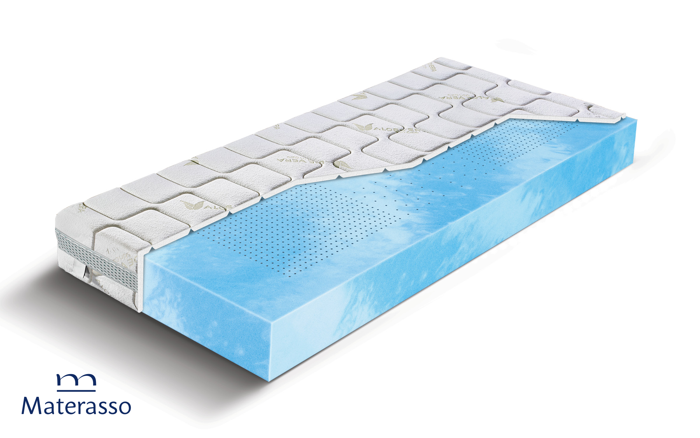 Saltea 160/200, cu doua fete Blue Lagune, alb  3